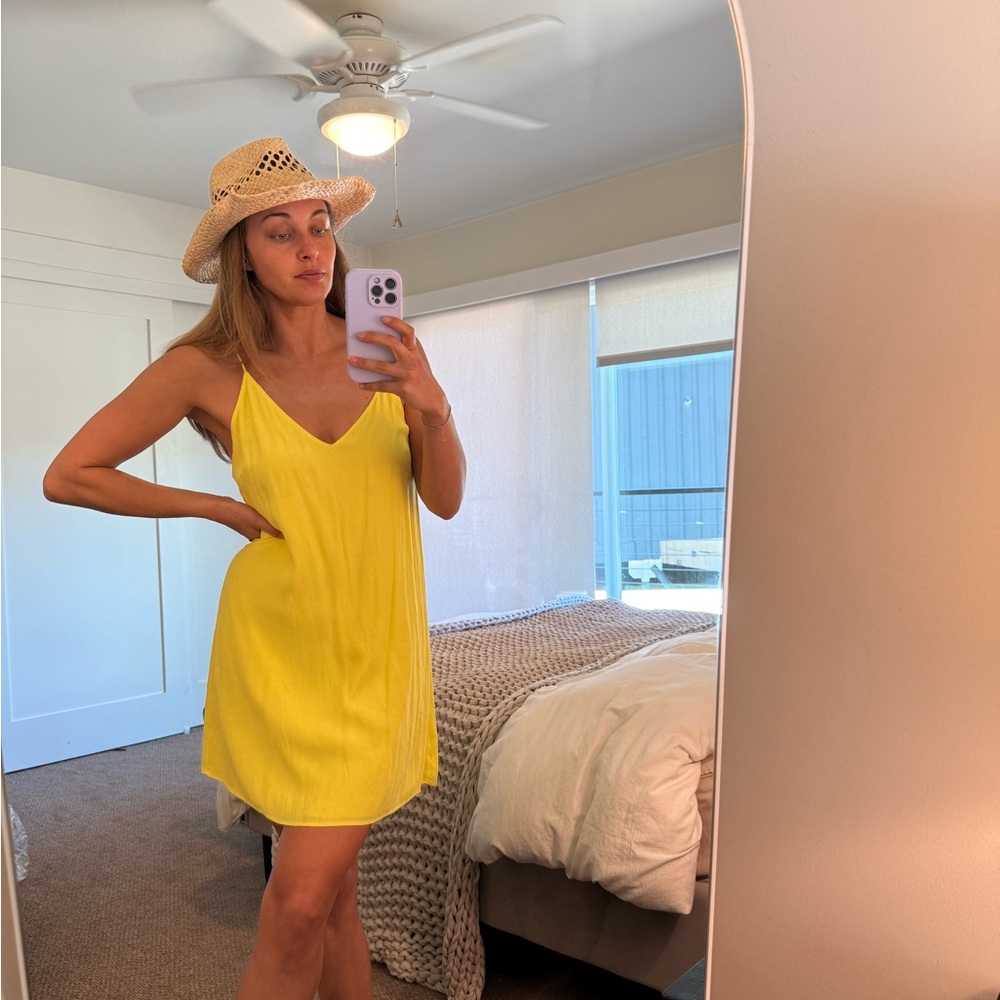Aritzia Yellow Slip Sundress